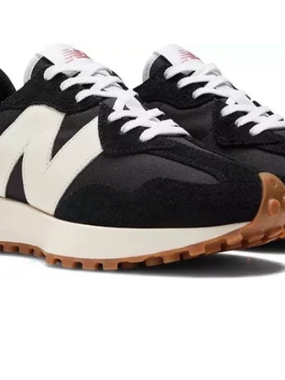 New Balance 327 Black Sneakers with White 'N' Logo Women's Size 7.5